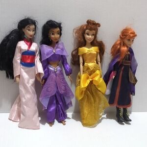 Princess Doll Set with Purple and Yellow Dresses